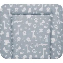 Alvi Wickelauflage Kuschel Folie Zootiere Puderblau 80 X 75 Cm
