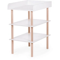 CHILDHOME Wickeltisch Weiß Natur