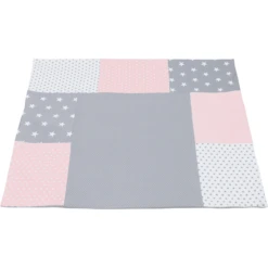 Ullenboom Patchwork Wickelauflagen-Bezug Rosa Grau 75x85 Cm