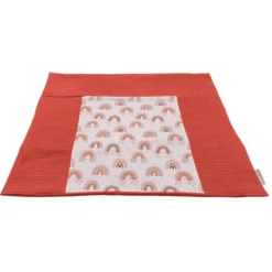 Ullenboom Wickelauflagenbezug Waffelpique Motiv Rost Regenbogen 75 X 85 Cm